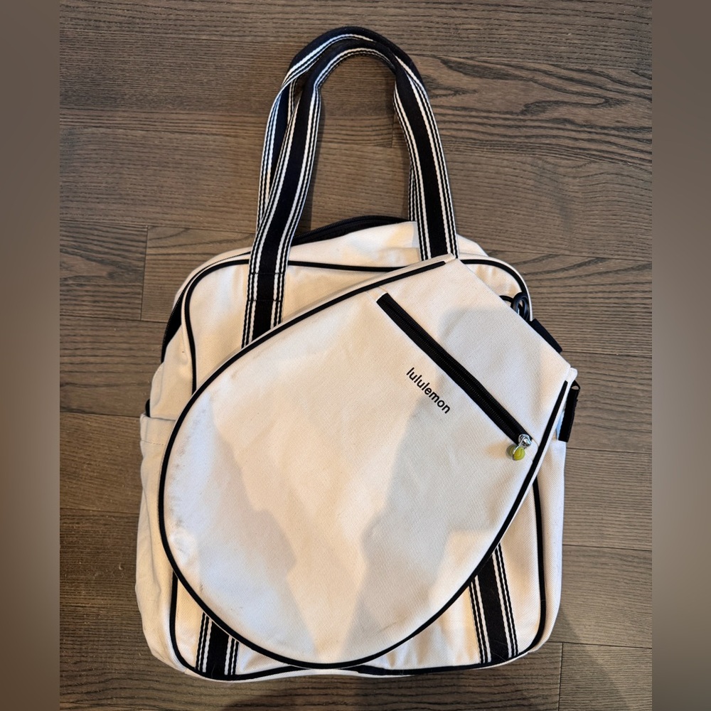 lululemon athletica White and Black Tote Bag